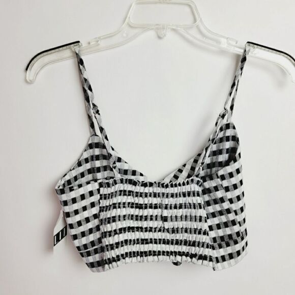 MINKPINK Carlie Brallete Twisted Front Top Plaid NWT Small - Picture 6 of 7